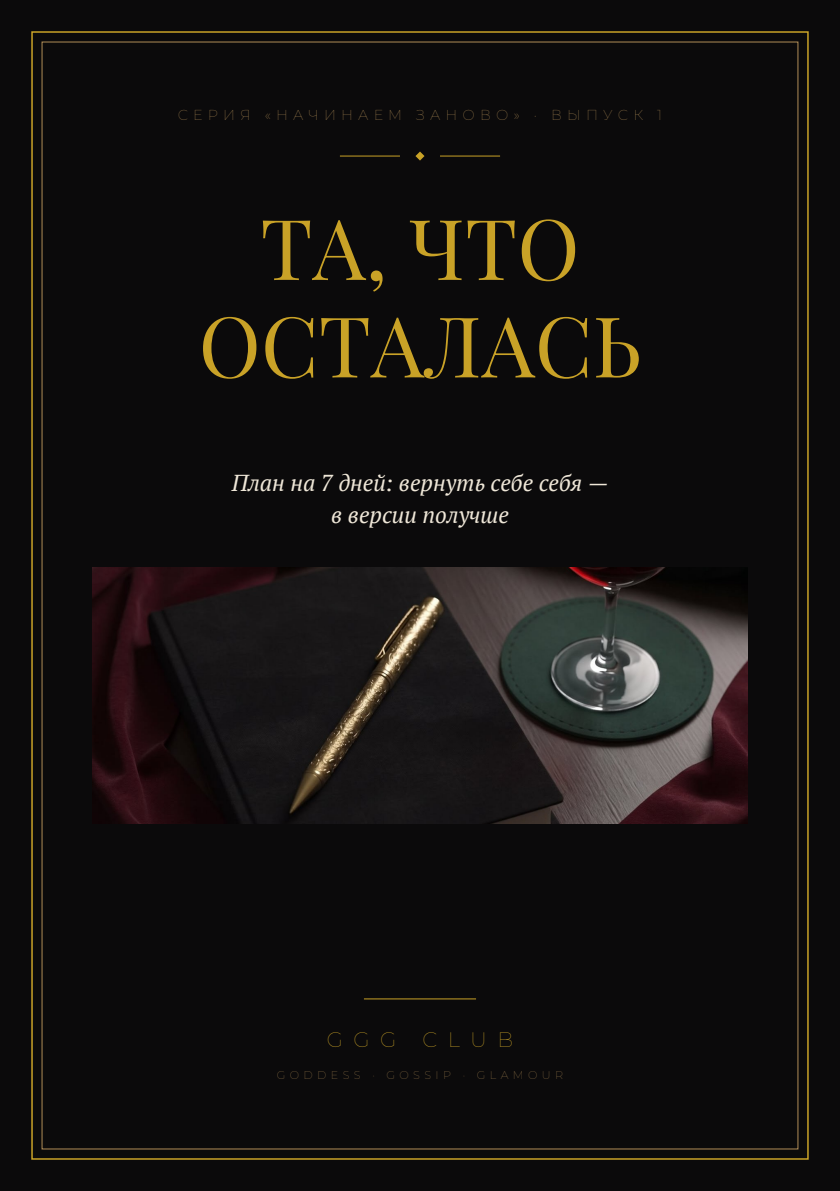 Обложка практикума «Та, что осталась» — серия «Начинаем заново», выпуск 1